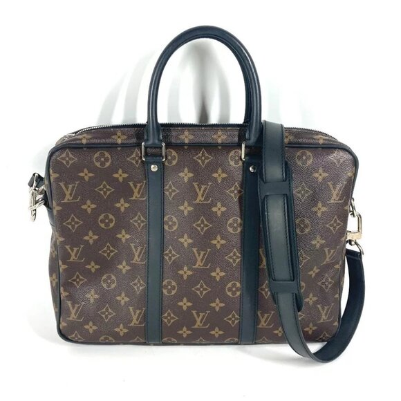 LOUIS VUITTON M52005 MonogramMacassar Porto Document Voyage PDV PM 2WAY HandBag - Picture 2 of 16